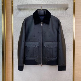 Louis Vuitton Unisex Genuine Leather Jacket(Size:48|50|52|54|56|58)