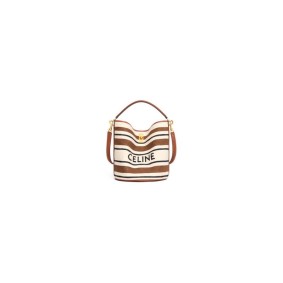Celine Bucket 16 Bag In Striped Textile With Celine Jacquard(High-End Grade) Celine Bucket 16 Bag In Striped Textile With Celine Jacquard(High-End Grade)