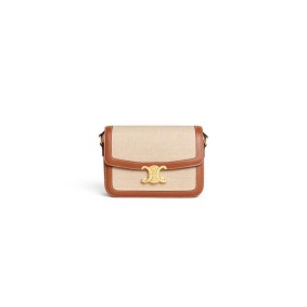Celine Classique Triomphe Bag In Triomphe Canvas And Calfskin(High-End Grade)