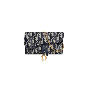 Dior Long Saddle Wallet With Chain