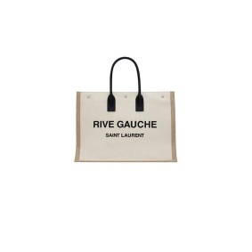 Fendi Rive Gauche Tote Bag In Linen And Leather