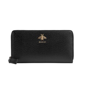 Gucci Animalier Leather Zip Around Wallet