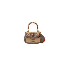 Gucci Bamboo 1947 Jumbo Gg Small Top Handle Bag