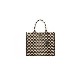 Large Prada Symbole Jacquard Fabric Handbag