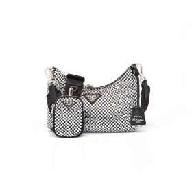 Prada Re-Edition 2005 Satin Bag With Crystals
