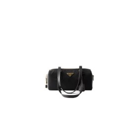Prada Re-Nylon And Leather Medium Top-Handle Bag With Padlock(High-End Grade) Prada Re-Nylon And Leather Medium Top-Handle Bag With Padlock(High-End Grade)