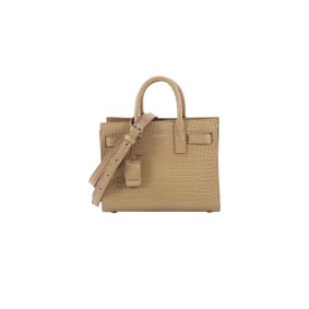 Ysl Sac De Jour Nano In Embossed Crocodile Shiny Leather