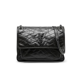 Ysl Saint Laurent Niki Medium In Crinkled Vintage Leather