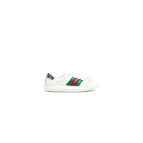 Gucci Ace Web Stripe Leather Sneakers