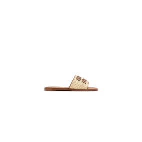 Miu Miu Raffia Slide Sandals